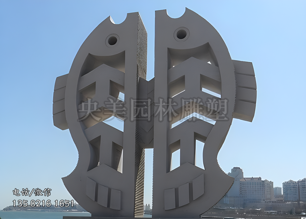 花岗岩赢博手机网页版登录入口抽象鱼雕塑