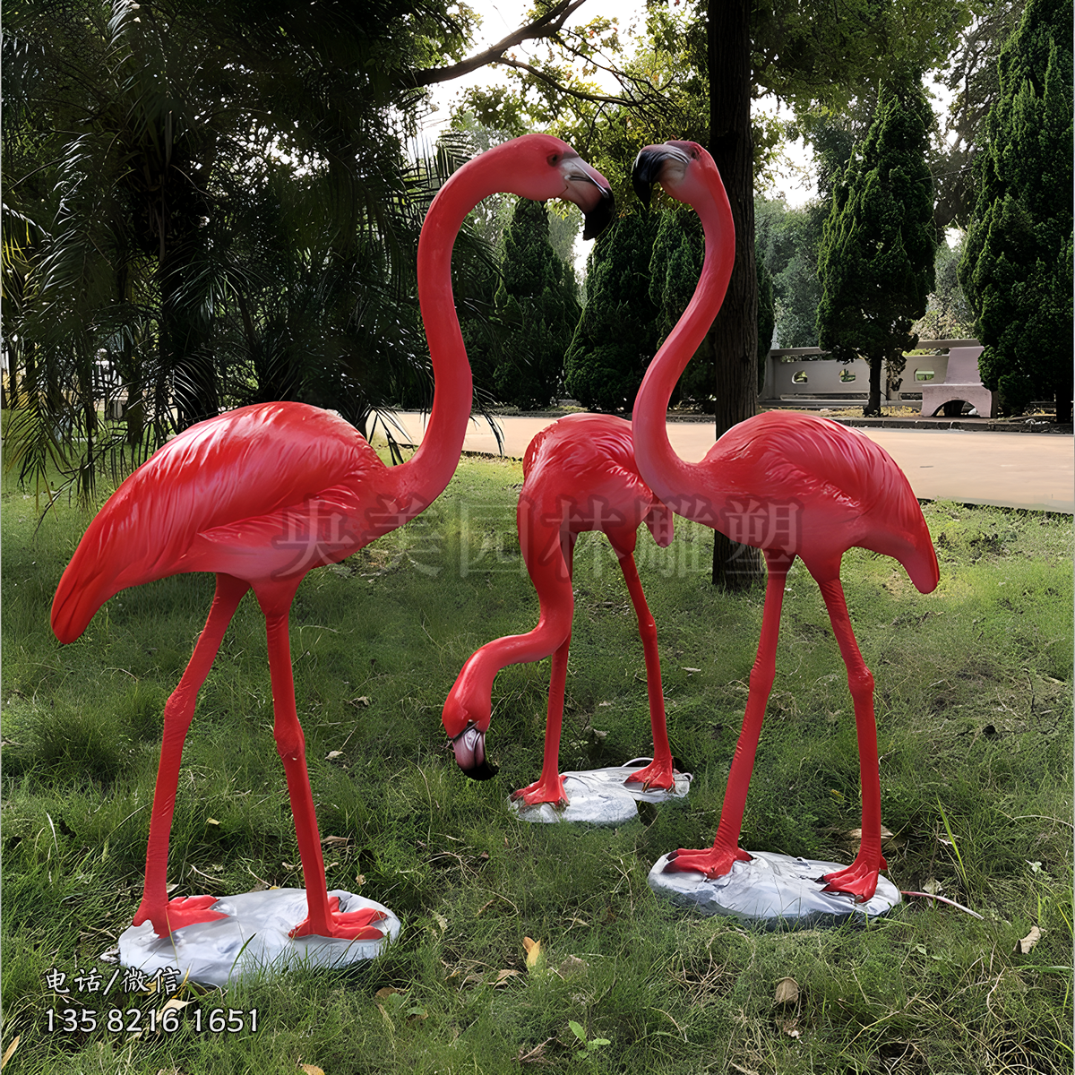 仿真玻璃钢火烈鸟雕塑