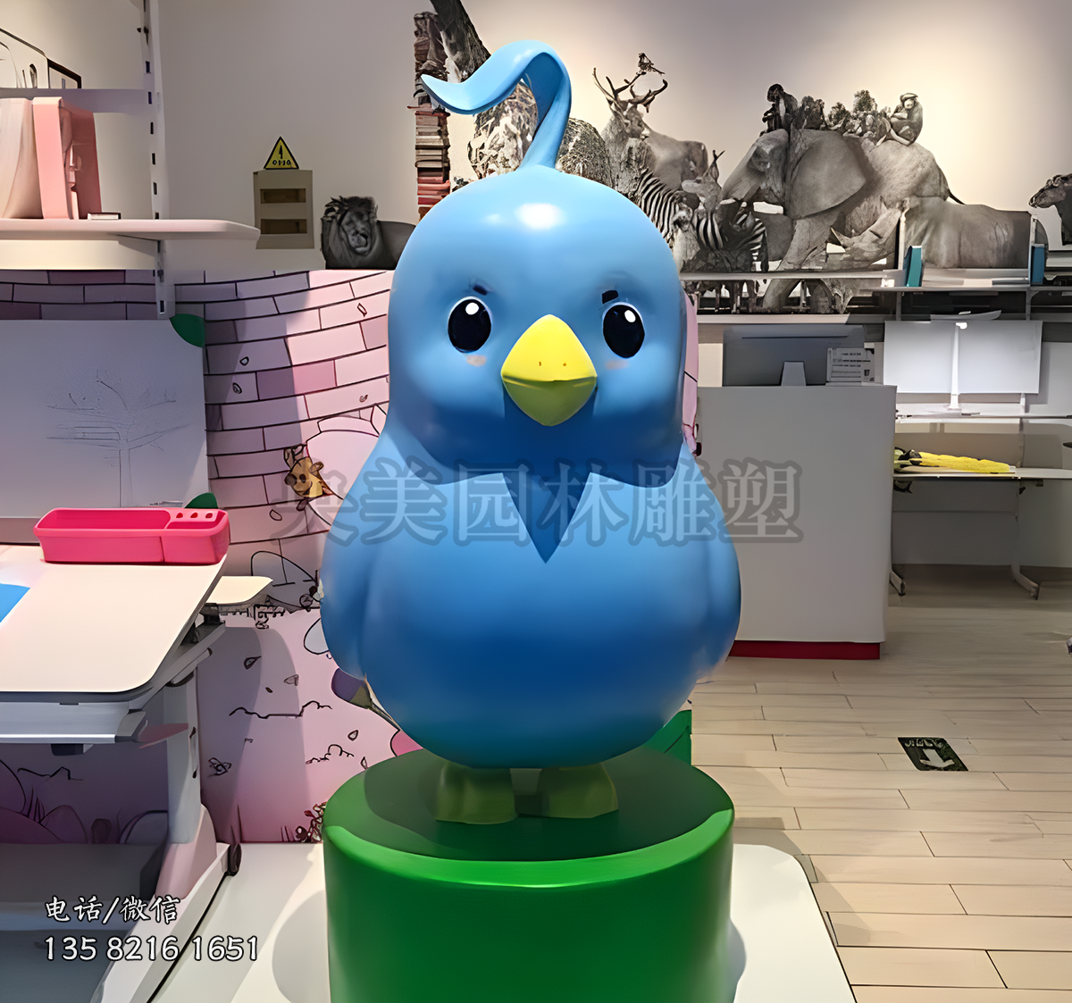 卡通小鸟雕塑摆件