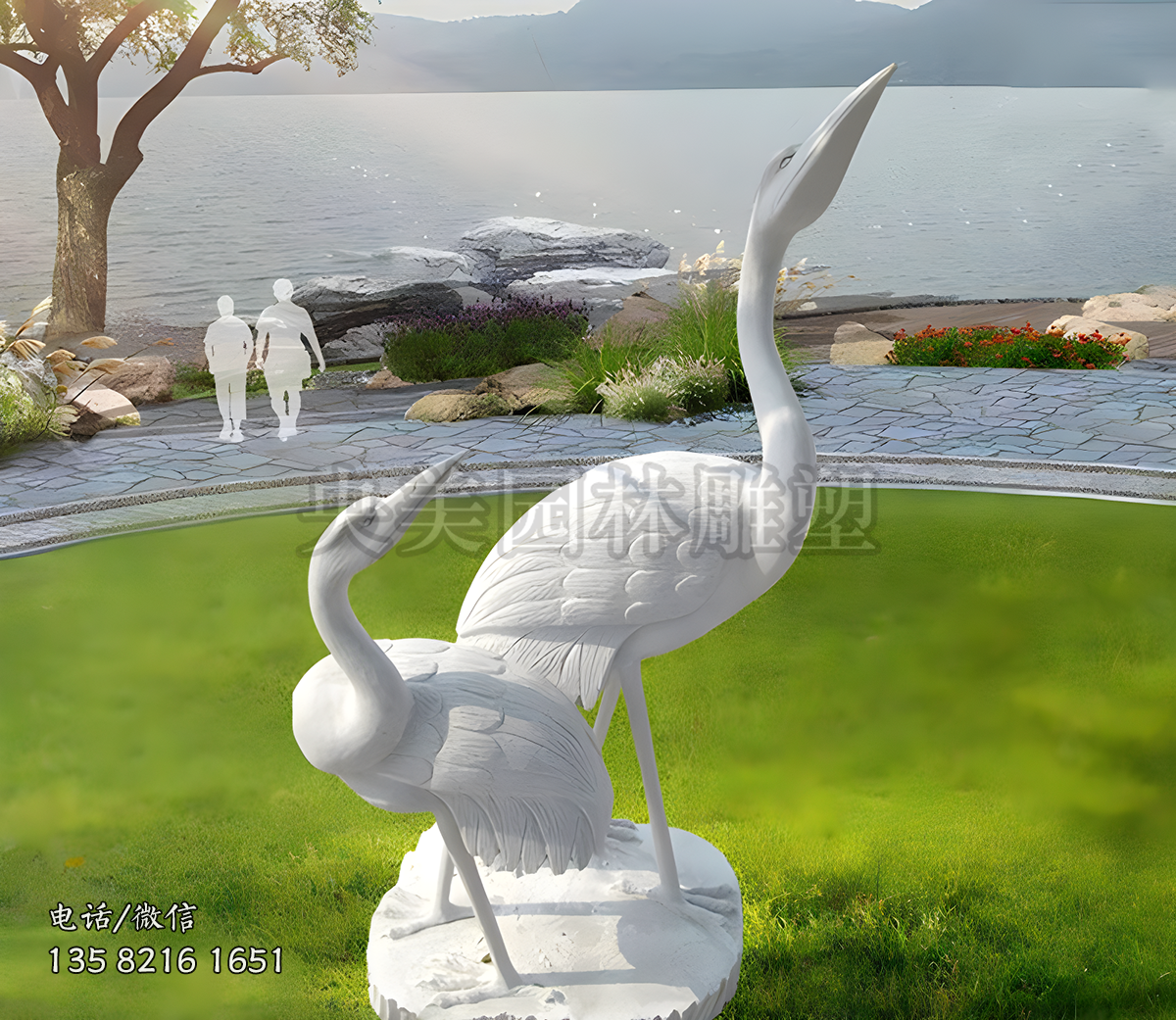 汉白玉赢博手机网页版登录入口仙鹤摆件