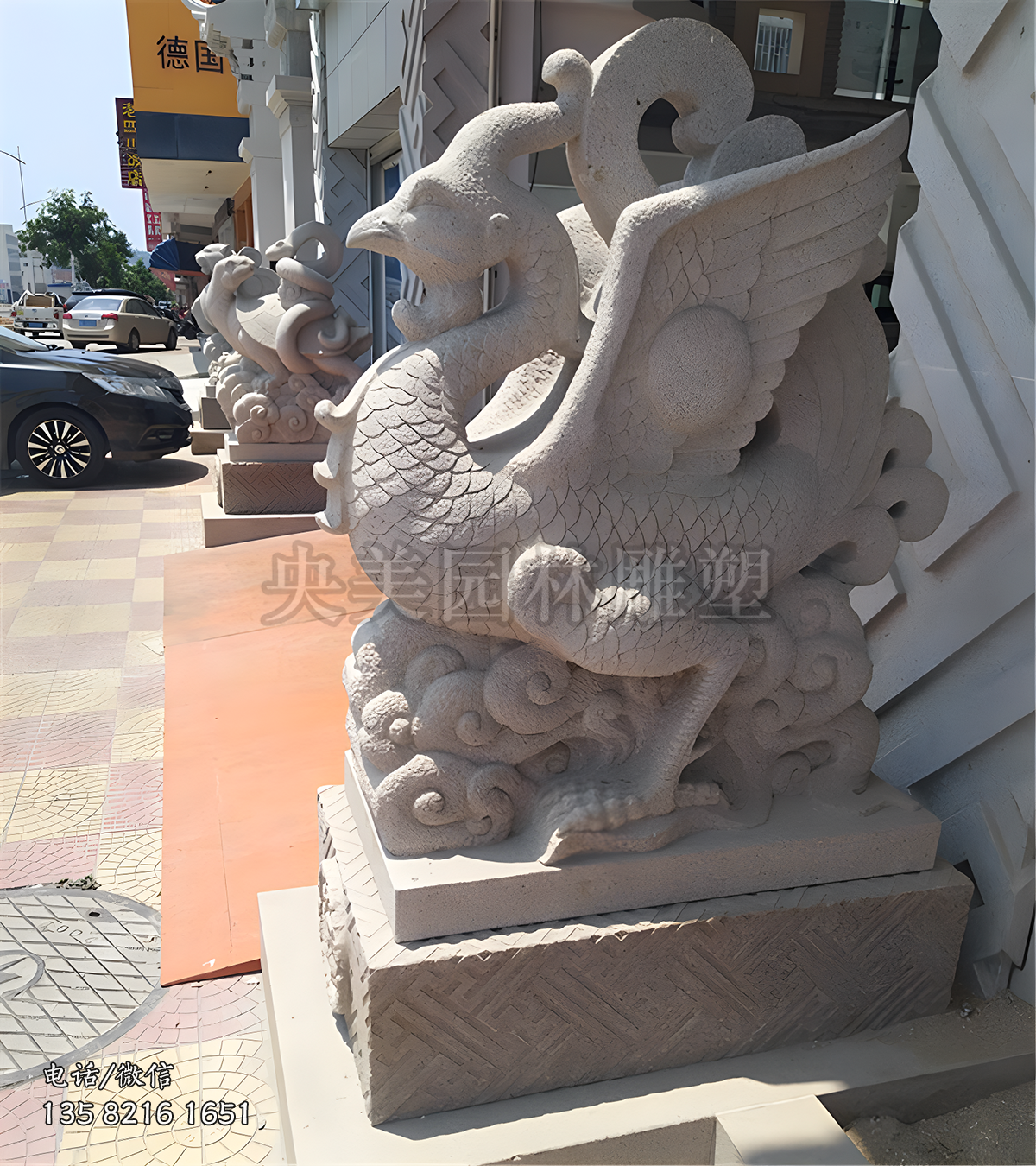 赢博手机网页版登录入口雕刻朱雀雕塑