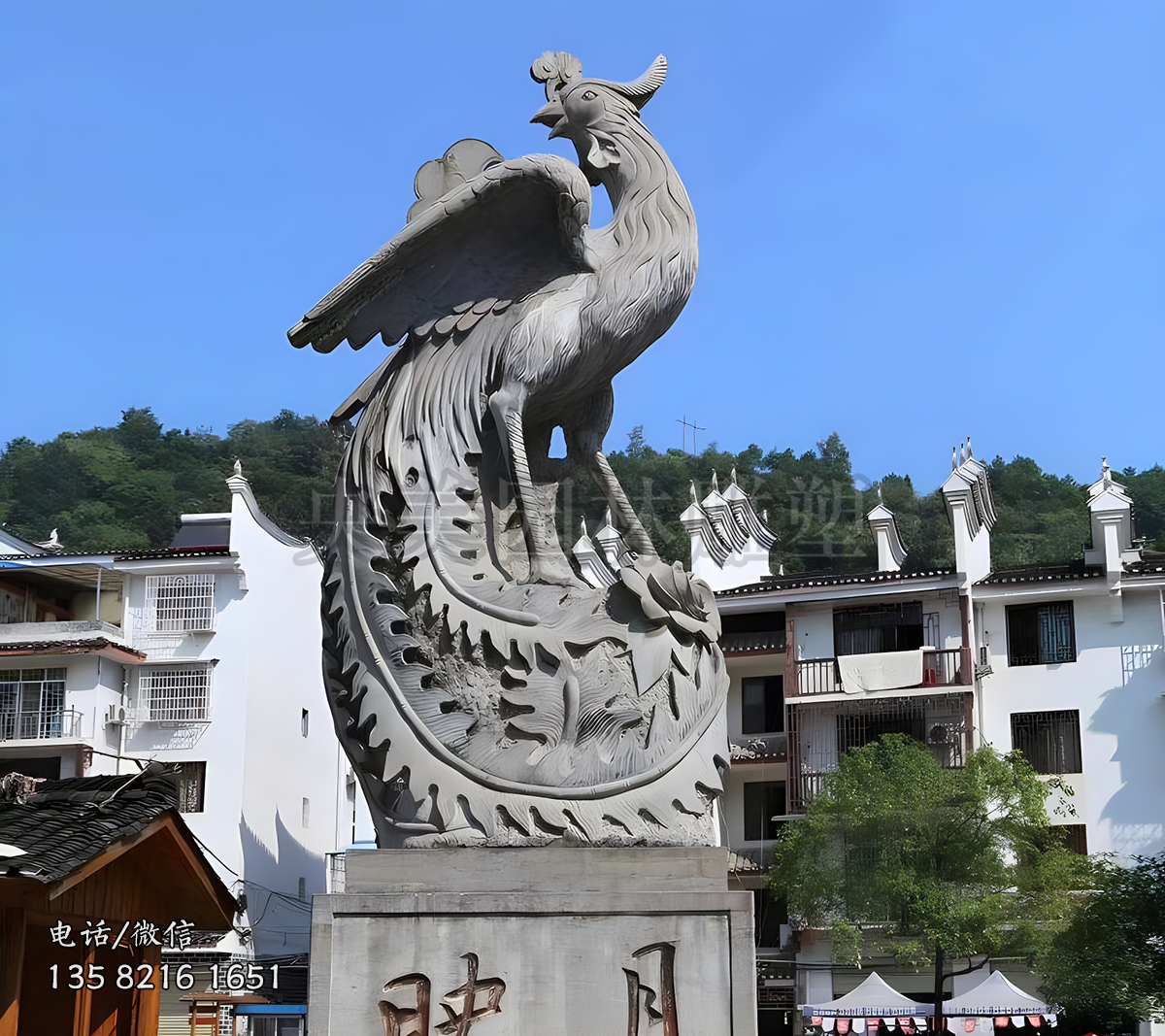 青石凤凰赢博手机网页版登录入口景观雕塑