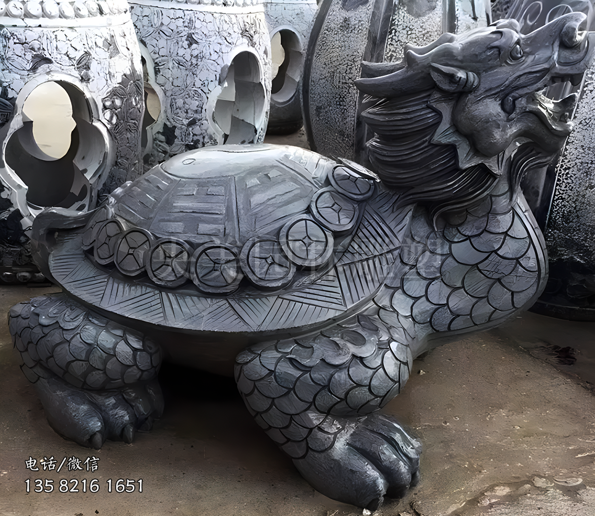 青石石刻招财龙龟赢博手机网页版登录入口