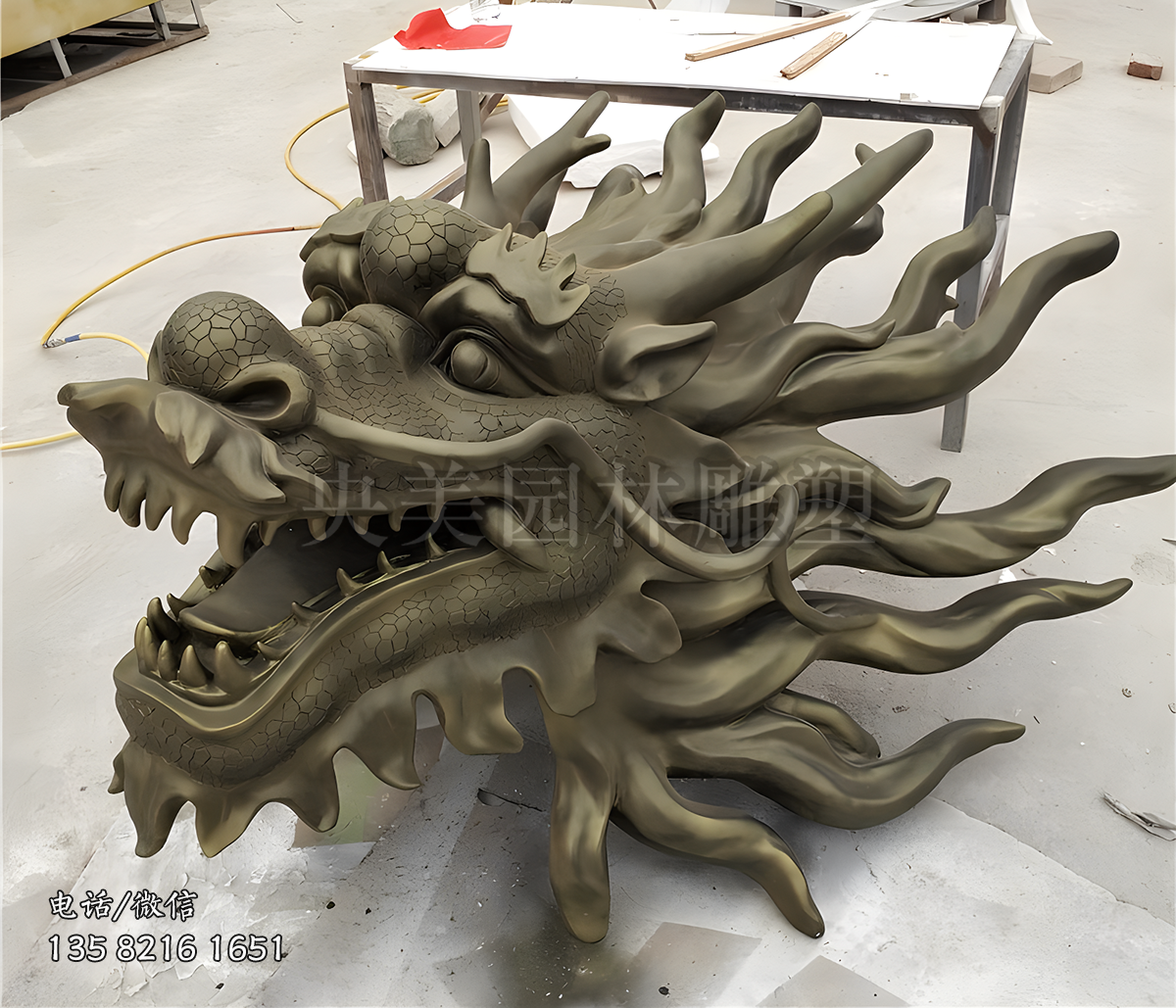 铸铜仿真龙头雕塑
