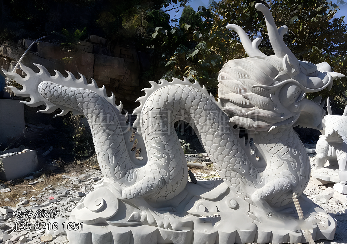 大理石石刻龙雕塑