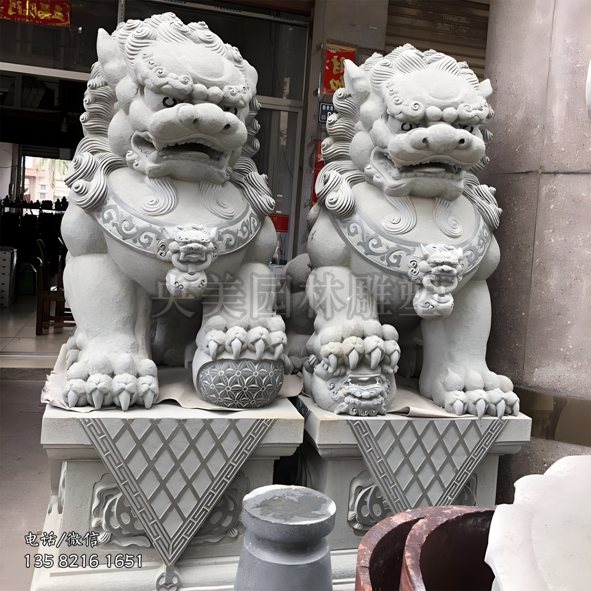 传统赢博手机网页版登录入口狮子花岗岩狮子雕塑
