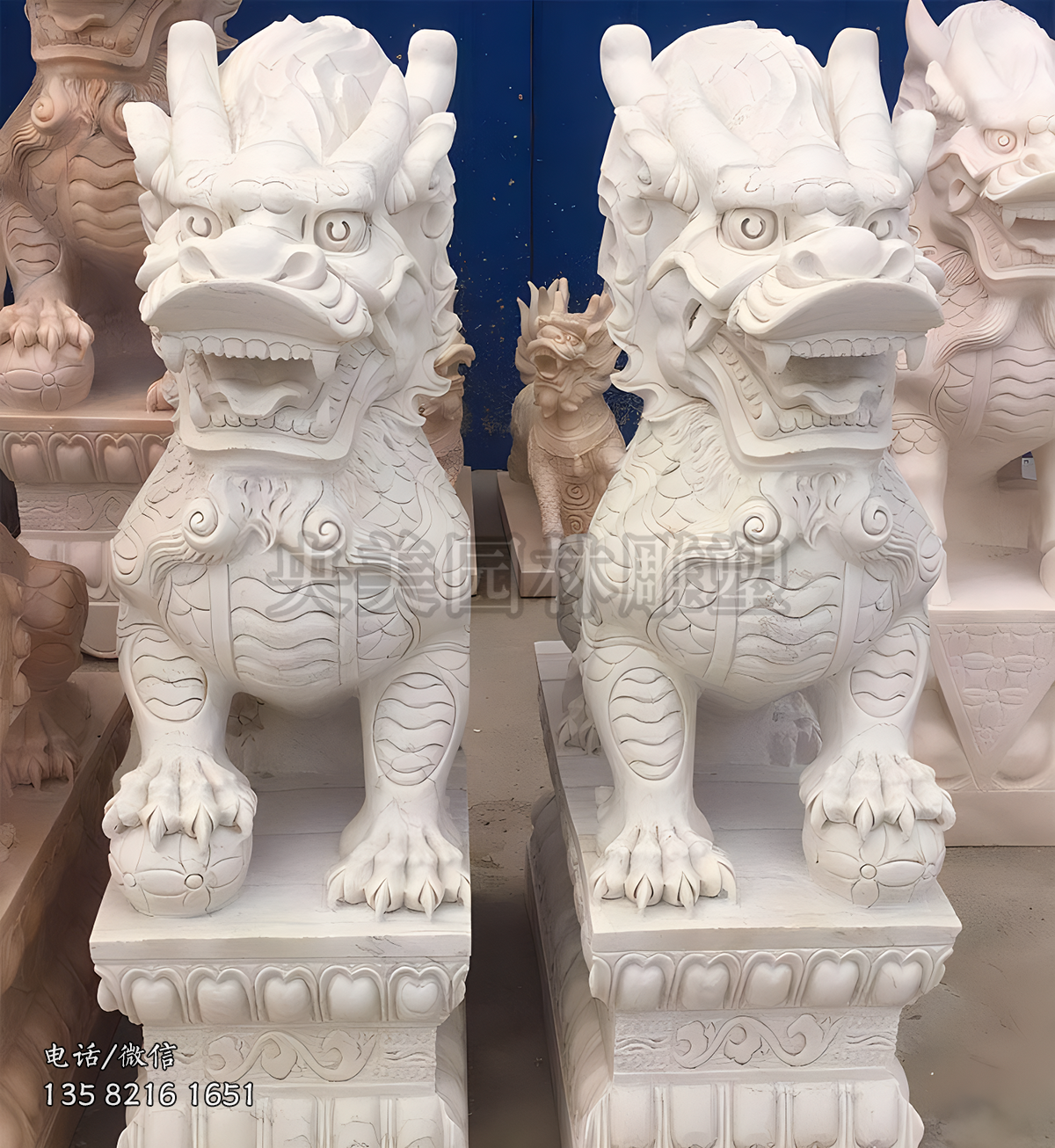 汉白玉大理石赢博手机网页版登录入口麒麟雕塑