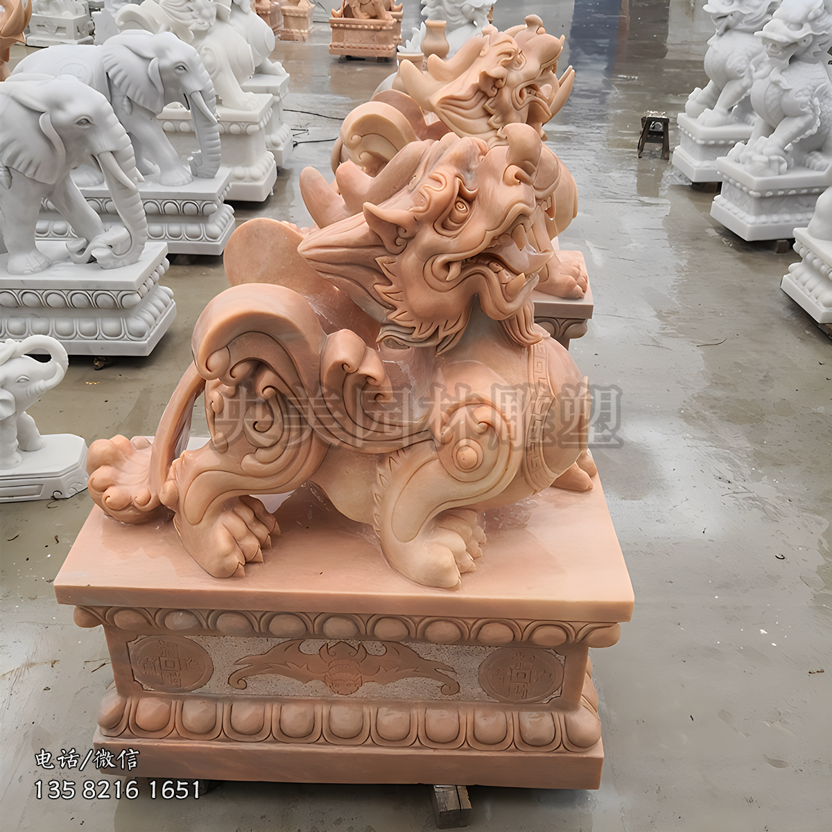 晚霞红大理石赢博手机网页版登录入口貔貅摆件