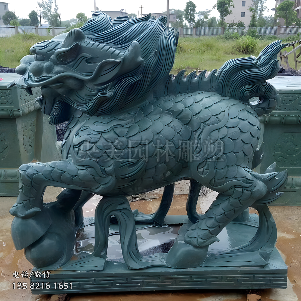 青石麒麟赢博手机网页版登录入口装饰摆件