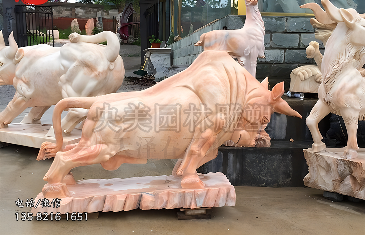 晚霞红大理石赢博手机网页版登录入口开荒牛雕塑