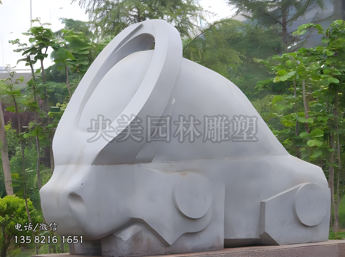 花岗岩丑牛赢博手机网页版登录入口抽象牛雕塑