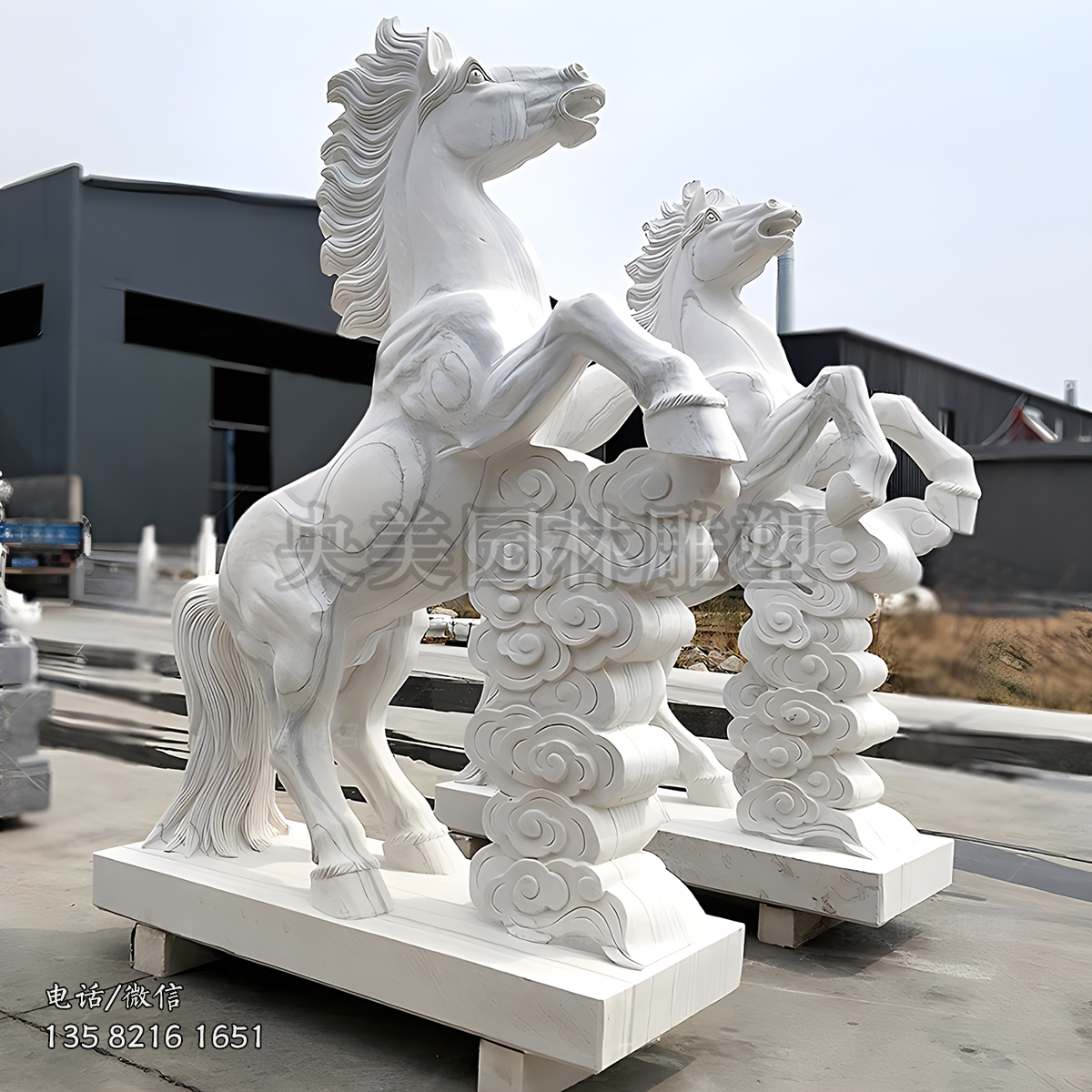 汉白玉大理石马雕塑
