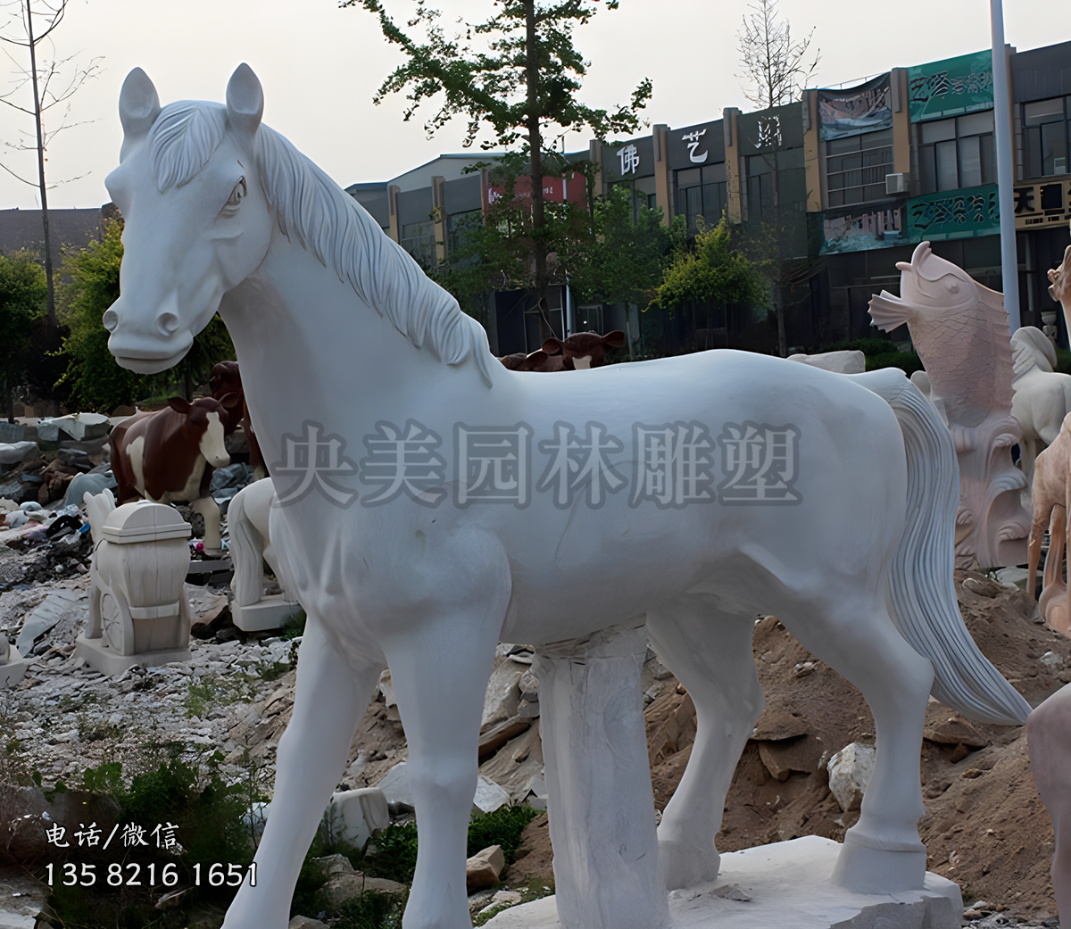 大理石赢博手机网页版登录入口仿真马雕塑