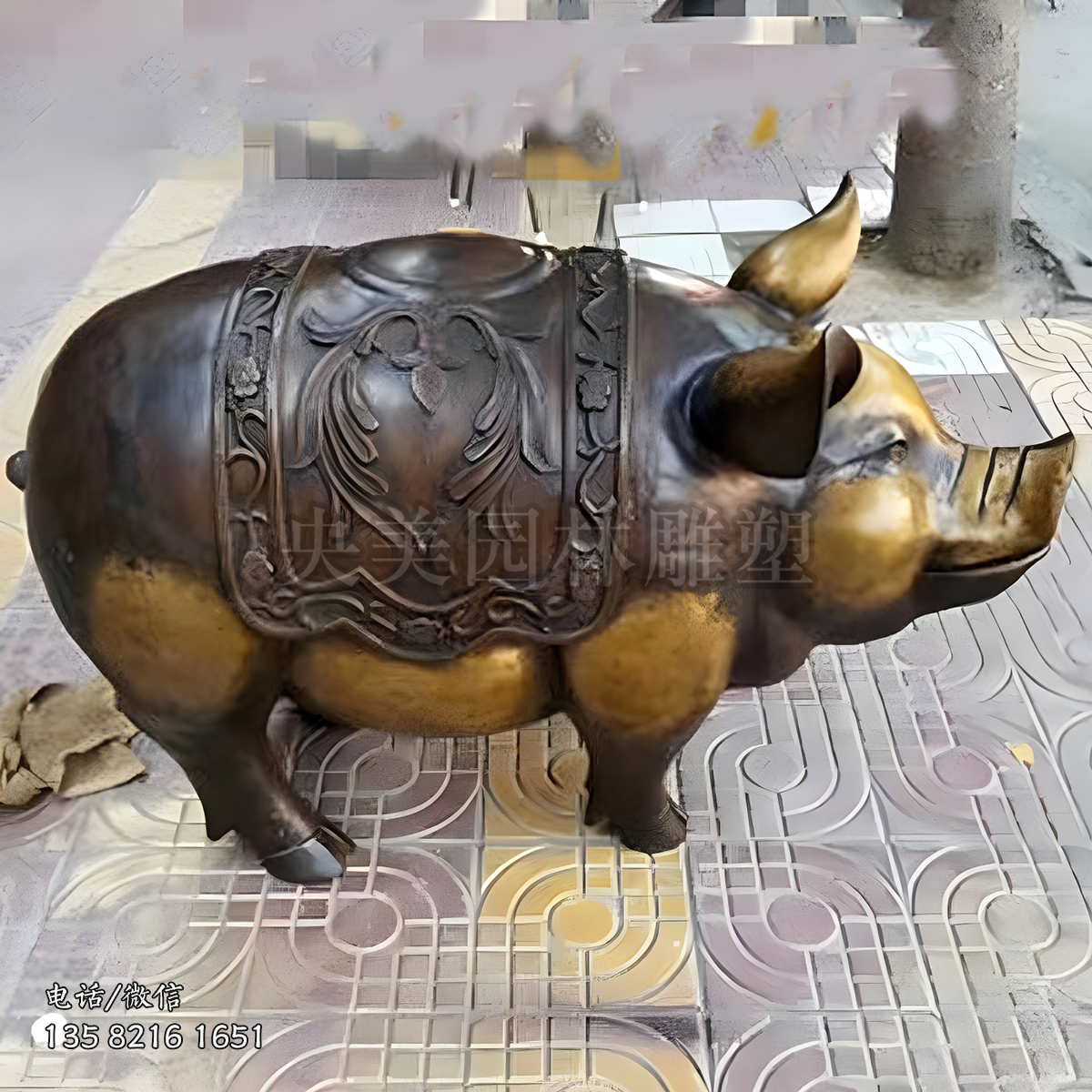古铜猪雕塑