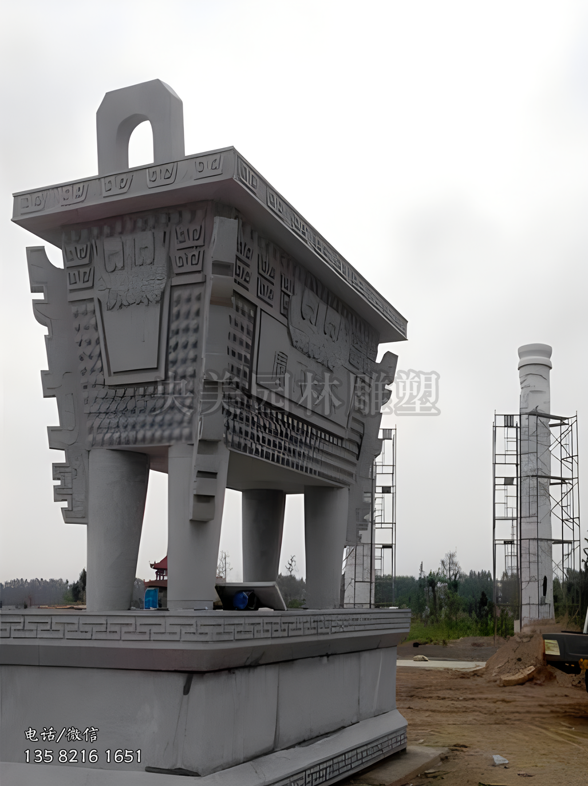 大理石石刻景观鼎雕塑