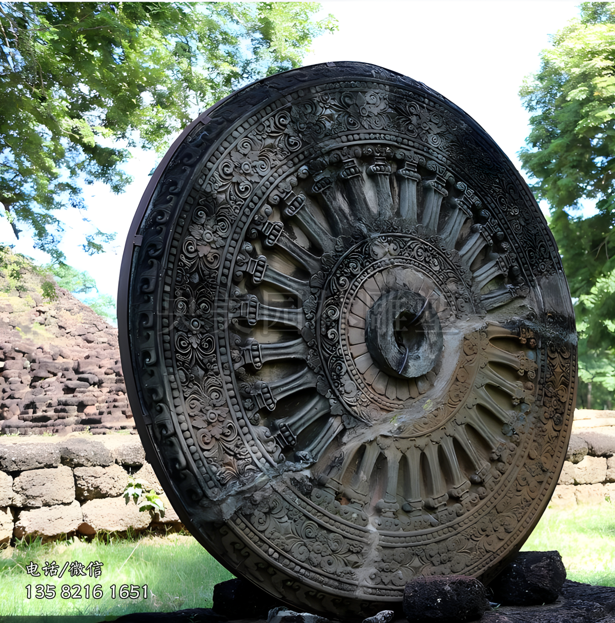 仿古浮刻车轱辘赢博手机网页版登录入口雕塑