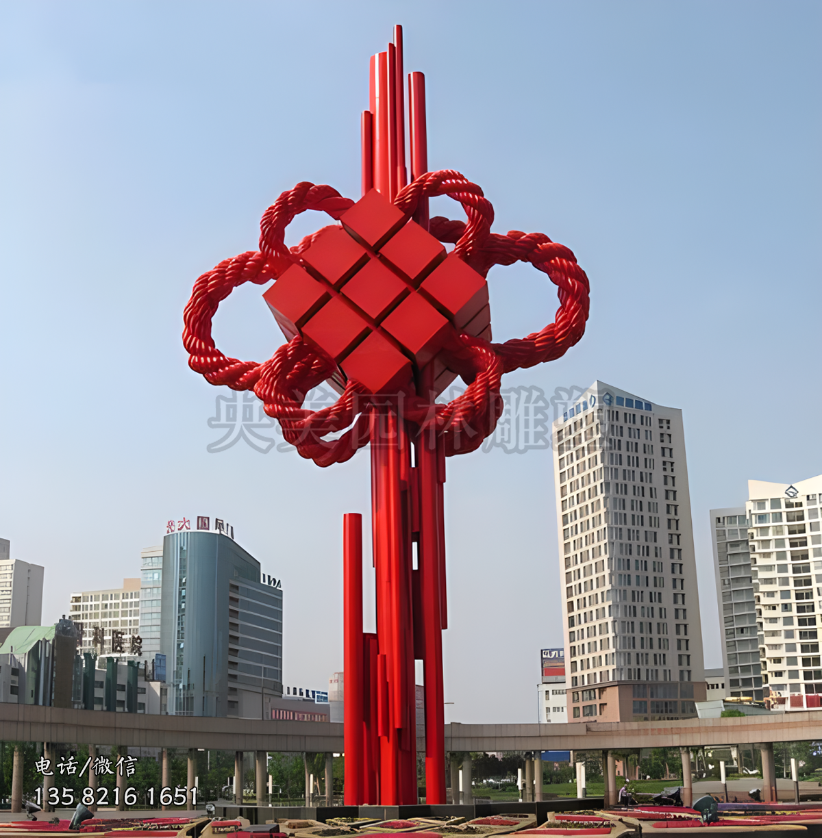 不锈钢中国结大型景观雕塑