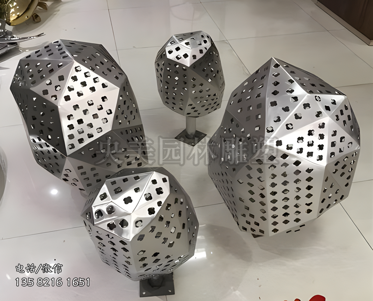 镂空几何块面不锈钢鹅卵赢博手机网页版登录入口塑