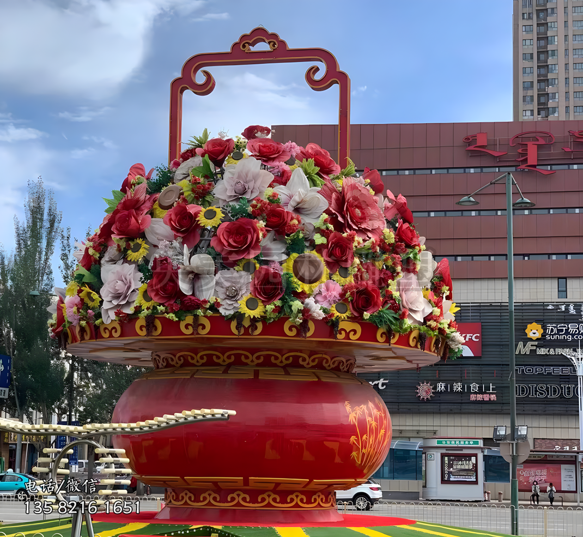 市政广场大型玻璃钢景观花篮